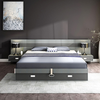 Meuble en bois pour chambre principale, lit de mariage, lit de princesse, chambre à coucher, boîte haute de rangement, Tatami B rembourré, une pièce