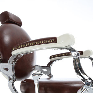 Fauteuil de Barbier Hydraulique, Chaise de Coiffure Professionnelle en Métal à Dossier Rond, Mobilier de Salon de Beauté - Product Image 2