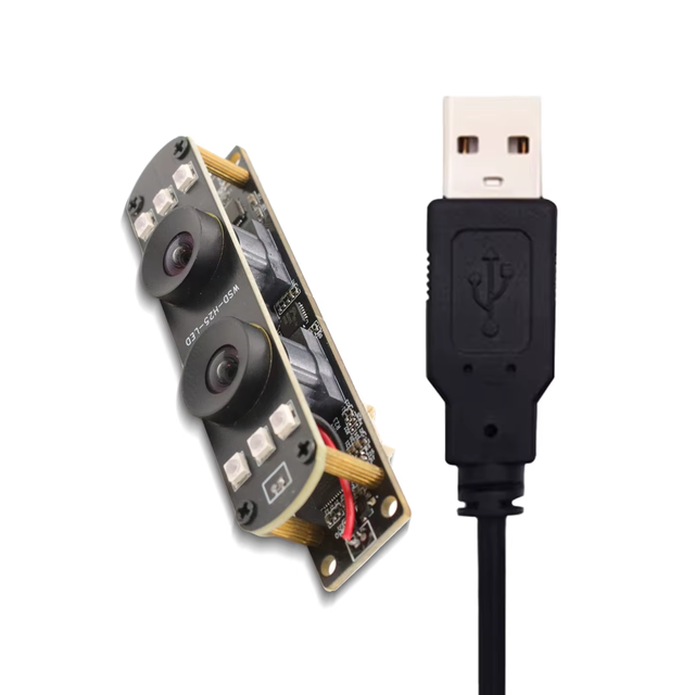 2MP Dual Lens USB Camera Module, 1/2.7" CMOS X2, 1080p 30fps, Color+850nm IR, 100° FOV, UVC for Security & Robotics