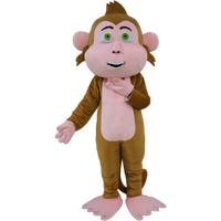 Costume de mascotte singe en peluche marron ciel bleu personnalisé pour adultes pour les fêtes d'Halloween