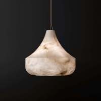 Nordische Minimalistische Alabaster-Marmor Pendelleuchte Moderne Einköpfige Hängelampe für Esszimmer Kücheninsel Schlafzimmer