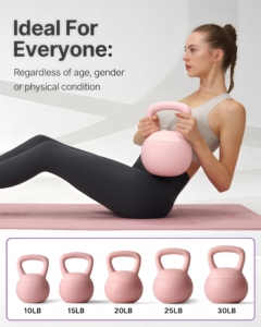 CZFIT Soft Kettlebell Set for <b>Strength</b> <b>Training</b> Home Workouts Wide-Handle Soft-Sided Cushioned Base for Men Women Cast Iron - Product Image 5