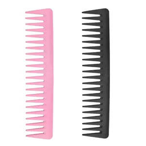 Hairdressing manufacturer customized oil hair combs Imported matt black fiber carbon wide tooth hair comb with logo
