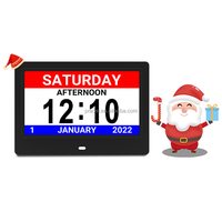 Remote Control Mudah Digunakan 7 "Kalender Jam Hari Digital dengan Bahasa Belanda Dementia Jam Alarm