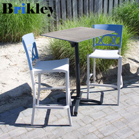 Prix d'usine, table de salle à manger extérieure moderne en HPL imperméable, surface solide, pour usage hôtelier