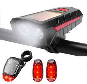 Luz Delantera para Bicicleta de Alta Gama Súper Brillante con Batería de 2400 mAh, Luz Solar Recargable de 1000 Lúmenes con Bocina - Product Image 2
