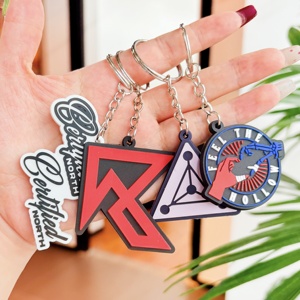 Tùy chỉnh của riêng bạn logo thương hiệu Tùy chỉnh không có tối thiểu logo cao su 3D mềm <span class=keywords><strong>PVC</strong></span> Keychain vòng chìa khóa - Product Image 3
