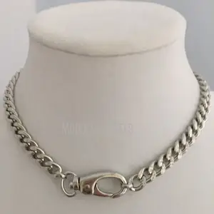 NM35089-collar de cadena sencillo y delicado, joyería de latón, Gargantilla galvanizada de plata, regalo para ella