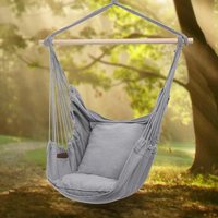 Fauteuil suspendu de camping de haute qualité pour patio, balançoire d'extérieur, chaise suspendue pour chambre à coucher avec 2 coussins