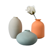 Vase en céramique de ferme moderne ensemble de 3 pièces neutre de petite taille pour table salon étagères bibliothèque décoration d'entrée