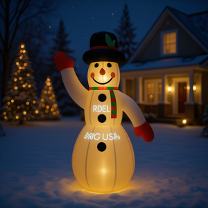 Muñeco de Nieve Inflable Navideño de 316.9 Pulgadas, Decoración Navideña para Jardín Exterior con Luces LED, Material de PVC, Origen EE. UU. - Product Image 2