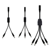 Cable de Alimentación de CC de Cobre con Clasificación IP44, Una Conectora Hembra y Dos/Tres/Cuatro Conectores Macho, Extensión para Luces LED de Exterior, Computadora en Funcionamiento
