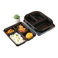 Boîtes en plastique d'emballage en plastique de catégorie comestible pp boîte jetable en plastique de micro-onde prennent le compartiment de récipients alimentaires pour aller boîte
