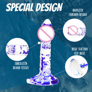 Sexbay Blauw En Wit <span class=keywords><strong>Mix</strong></span> Seksspeeltje Aanpassen Monster Dildo 'S Dier Penis Seksspeeltjes Buitenaardse Dildo Speciaal Ontworpen Speciale Dildo 'S - Product Image 2