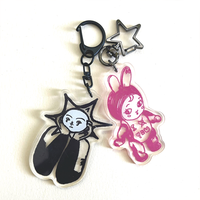 Vente flash - Porte-clés en acrylique personnalisé japonais avec impression UV, kawaii, anime, dessin animé