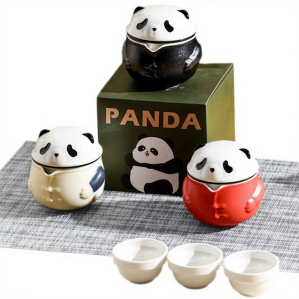 Kung Fu Panda Ceramic Tea Cup and Saucers Set Porcelain 220ml American Style Design Back to School Gift for Friends
