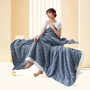 Hot Sale Hot Sale 4kg 2ply Polyester Flux Fur Custom Print <b>Weighted</b> Reschel Fabric Soft Mink <b>Blanket</b> for Winter - Product Image 4