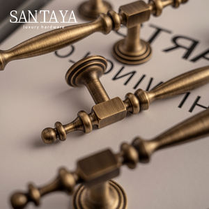 <span class=keywords><strong>Mobili</strong></span> in ottone antico maniglie accessori Hardware di lusso <span class=keywords><strong>per</strong></span> cassettone camera da letto armadio da cucina manopole cassetto spazzolato ottone - Product Image 3