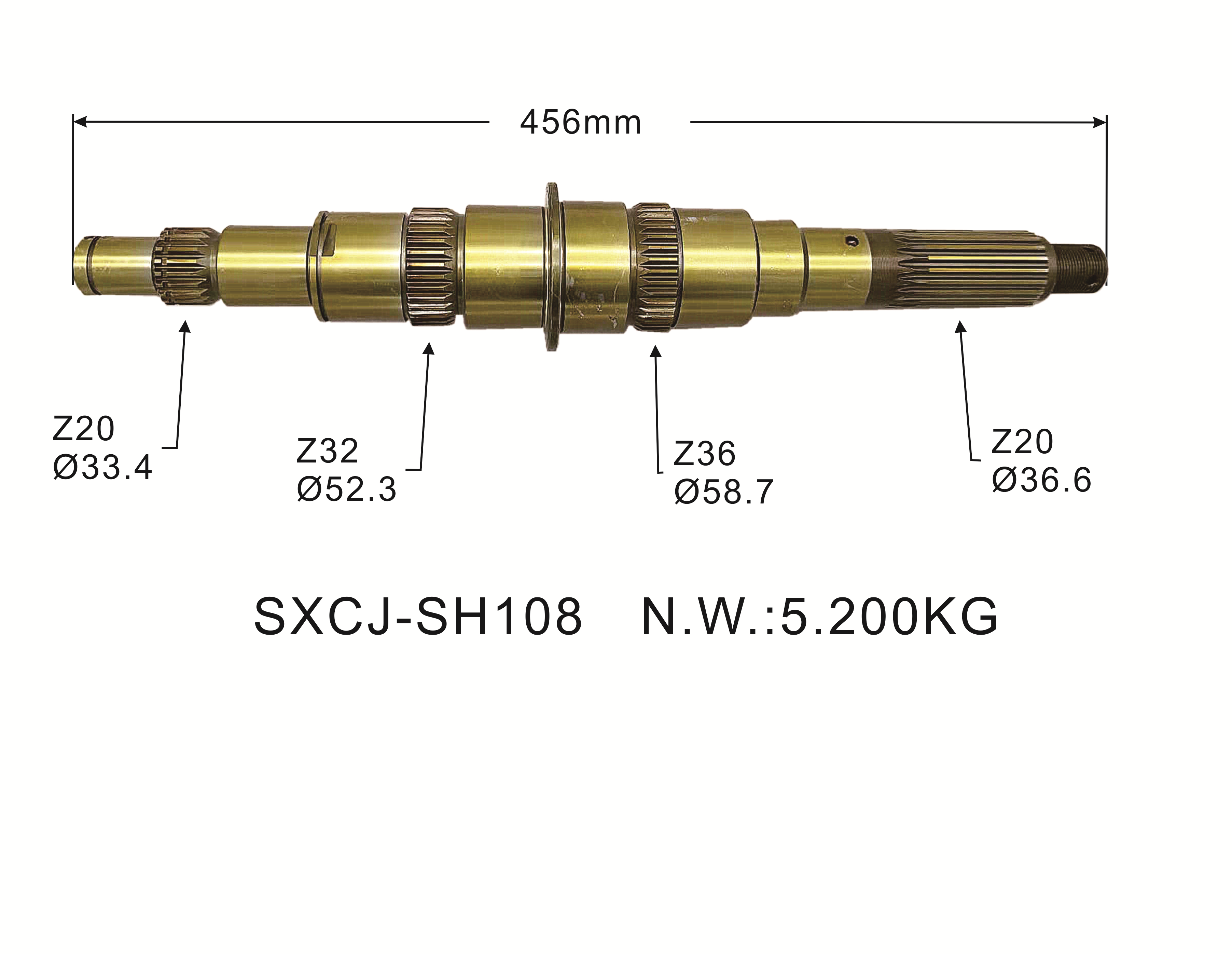 ME610041 / ME607804 Auto Parts Transmission Gear Shaft for