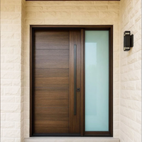 Porte d'entrée double de luxe sur mesure, style européen, en fer forgé avec vitrage et transom cintrée pour villa