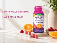 Complément Alimentaire Végétalien OEM/ODM Biotine 5000mcg Gummies Cheveux Peau Ongles Saveur Fruitée 60 Unités