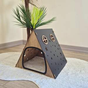 Casa para Conejos en Oferta, Tamaños Mediano y Grande, Bungalow de Madera para Conejos, Casa Interior para <span class=keywords><strong>Mascotas</strong></span> en la Sala de Estar - Product Image 5