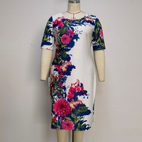 Ensemble deux pièces pour femmes grande taille de style africain personnalisé, tissu en tricot Ponte Roma extensible, manteau associé à une robe imprimée