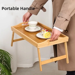 Table pliante avec poignées pour le petit-déjeuner, les collations, l'utilisation d'un ordinateur portable, la prise de repas et le travail - Product Image 4
