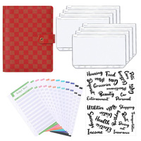 OUHONG A6 Ensemble de classeur de budget à carreaux en cuir PU, carnet de planification, journal à feuilles mobiles, organisateur de budget de trésorerie