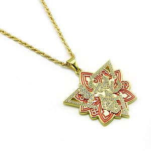 Nouveau Collier Pendentif Géométrique en Forme de Fleur Rouge Simple 2026, Bijoux de Mode Hiphop pour Hommes en Alliage, Vente en Gros - Product Image 5