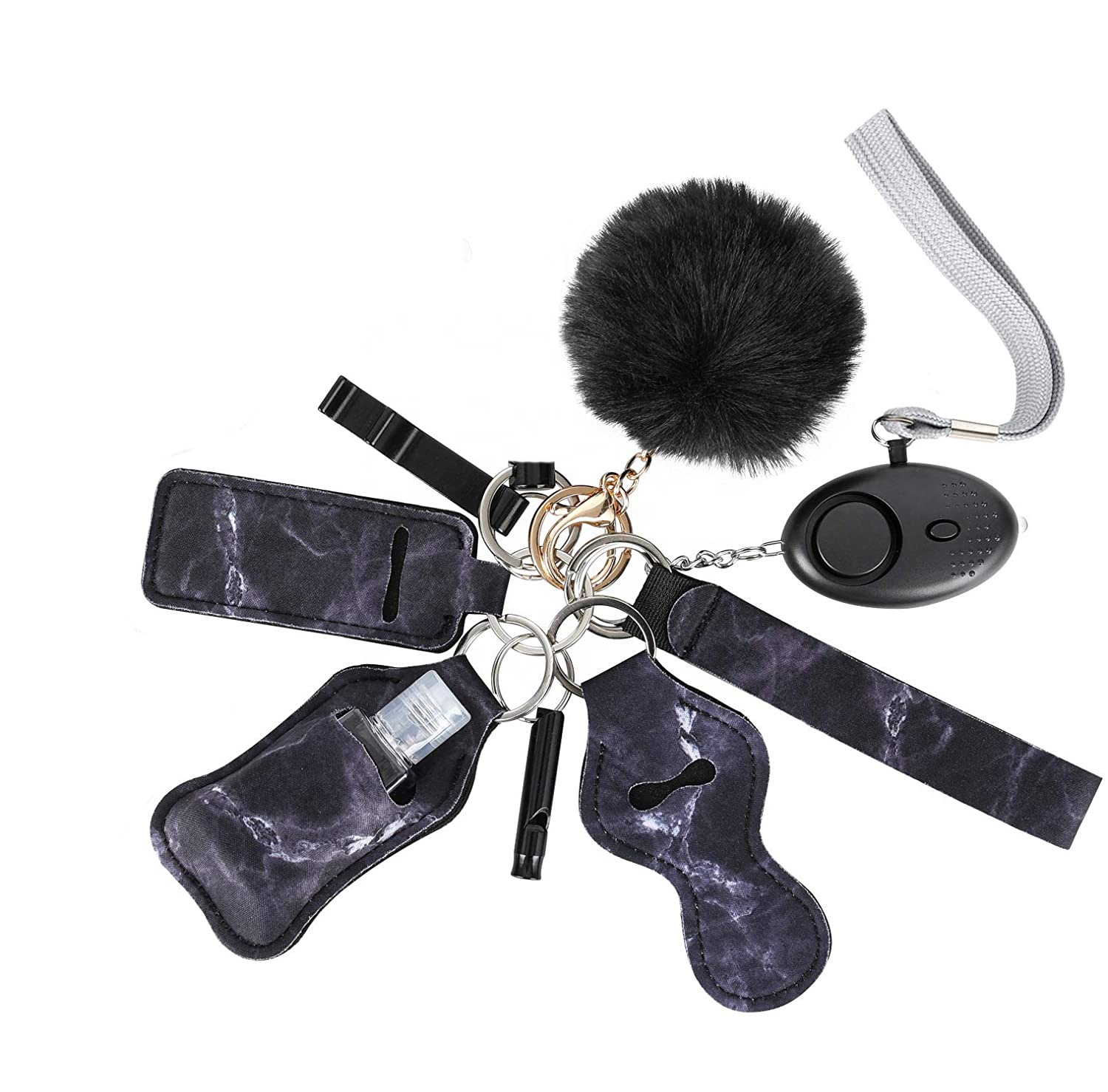 Wholesale Customize Black Women Multitool Self Defense Keychain Set For Women Girl Kit