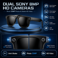 Lunettes Intelligentes IA avec Double Caméra HD Sony 8MP, Vidéo 1080P, Transfert WiFi, Audio Open-Ear, Lunettes de Soleil Intelligentes pour le Voyage