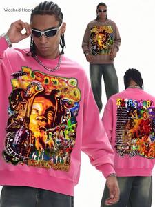 Sweat-shirt personnalisable <span class=keywords><strong>style</strong></span> <span class=keywords><strong>Travis</strong></span> <span class=keywords><strong>Scott</strong></span>, coupe ajustée, automne-hiver, rétro américain, épais, épaules tombantes, unisexe, pour couple - Product Image 6