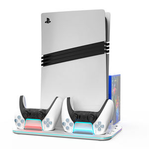 PlayStation 5コンソール用の白、PS5アクセサリを含む。コントローラ充電器、冷却ファン、ヘッドセットホルダースタンド、冷却ステーション - Product Image 6