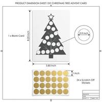 Carte de vœux de Noël à gratter, compte à rebours de 24 jours, en carton vierge, DIY pour enfants créatifs, carte de célébration des fêtes
