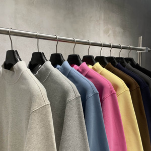 Sweatshirt kustom ukuran Plus langsung dari pabrik kaus Mockneck polos uniseks dengan Logo Anda sendiri - Product Image 4