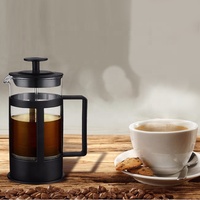Cafetière à piston moderne en acier inoxydable, écologique, avec verre borosilicate, isolation thermique, résistante à la chaleur, portable, grand couvercle