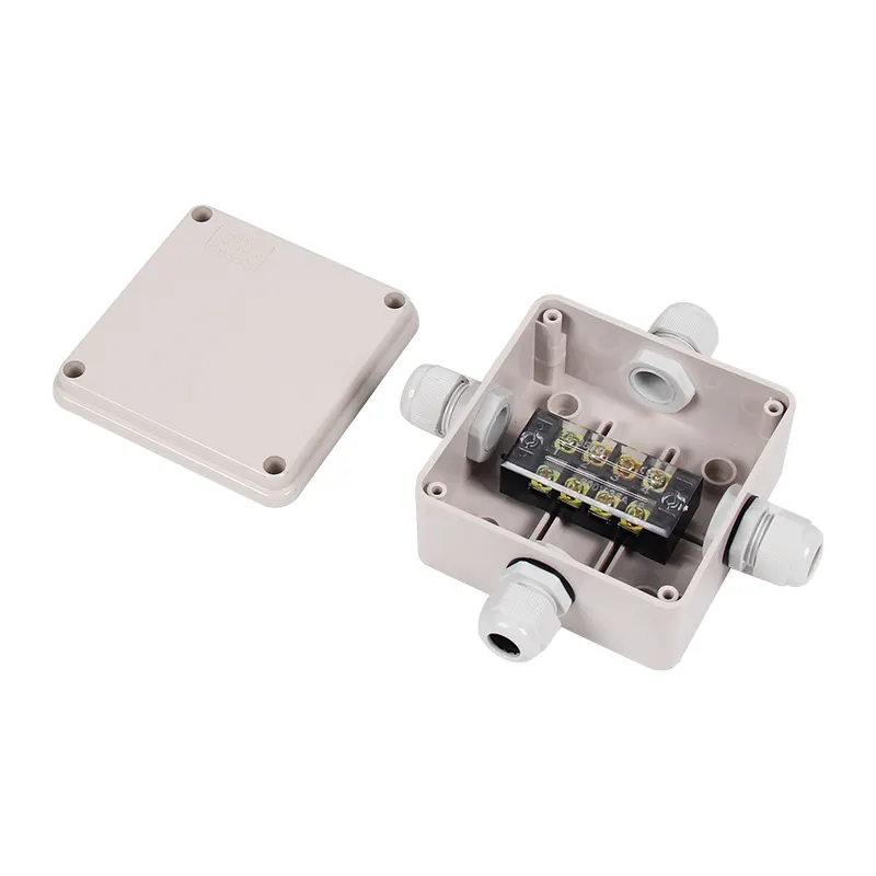 Manufacturer 100X100X50 Outdoor ABS Electrical Waterproof Plastic 5 Ways Terminals Block Wiring Junction Box