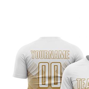 Camiseta de Fútbol de Manga Corta con Degradado Blanco Dorado, Transpirable, Ligera, de Secado Rápido, Ropa Deportiva de Alto Rendimiento para Equipos - Product Image 5