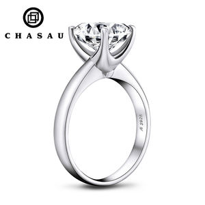 แหวนหมั้นทรงคลาสสิคแบบคุชชั่นคัต 4 กะรัต เงินแท้ 925 ประดับด้วยเพชรคิวบิกเซอร์โคเนีย สำหรับผู้หญิง - Product Image 3