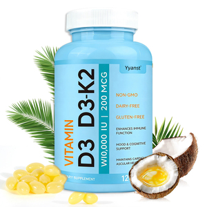 OEM/ODM Suplemento sin gluten para el estado de ánimo y la función cognitiva, fortalece la salud de los huesos y las articulaciones, vitamina D3 K2 en cápsulas blandas para adultos, muestra gratuita. - Product Image 2