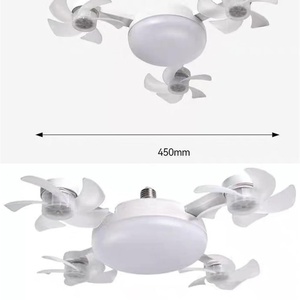 2 in 1 Hanging Folding <b>Ceiling</b> <b>Fan</b> With LED Light <b>Remote</b>-<b>Controlled</b> LED <b>Ceiling</b> <b>Fan</b> Light Socket Temperatures and 3 Wind Speed - Product Image 1