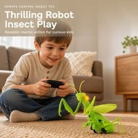 Robot jouet Mantis priant télécommandé, insecte robot réaliste avec yeux lumineux, cadeau d'anniversaire pour enfants, jouet STEM, OEM
