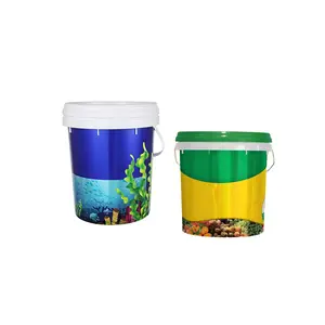 China supplier Food grade container round plastic bucket with handle and lid