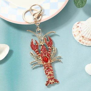 Porte-clés pendentif mousqueton vintage en métal, motif dessin animé de crabe marin - Étanche, léger, cadeau créatif - Product Image 5