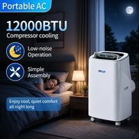 Nuovo Condizionatore d'Aria Portatile 4-in-1 da 12000BTU (Raffreddamento/Riscaldamento/Deumidificazione/Ventilatore) a Frequenza Fissa 220-240V 50Hz Classe Energetica