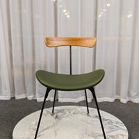 Chaise d'appoint tendance avec dossier ergonomique, style Mid-century, rembourrée en tissu, pour la maison, l'appartement, le bureau et la salle à manger - Vente en gros OEM ODM