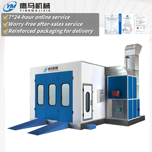 Cabine de peinture compacte pour voitures diesel avec brûleur diesel, système de pulvérisation semi-automatique, échangeur de chaleur à économie d'énergie pour garages - Product Image 1