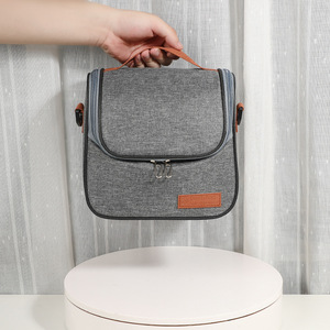 Insulated Tote Bag Large Capacity Thickened Portable Foldable For Lunch Carrying Grey Navy Blue Black - Product Image 3