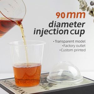 Factory Custom Logo Printing 12oz Disposable PP Clear <b>Plastic</b> <b>Cup</b> Flat-Bottomed Takeaway <b>Cup</b> With Lid - Product Image 2